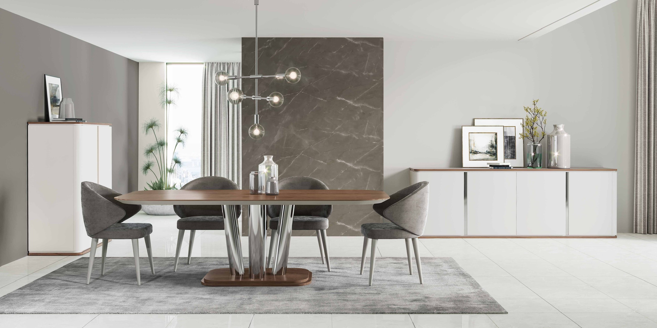 Conjunto de jantar Roma com mesa e aparador