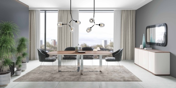 Ambiente de jantar Roma com mesa e cadeiras